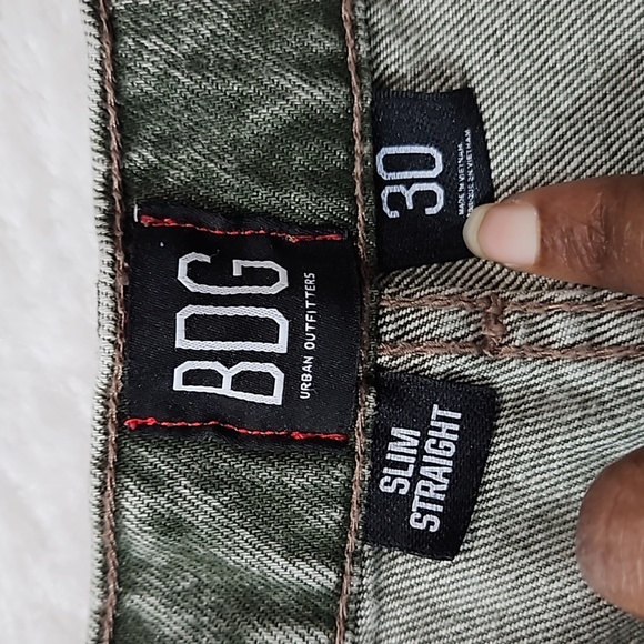 Urban Outfitters BDG Slim Straight Acid Green Jeans 30 Button Fly - Picture 10 of 11